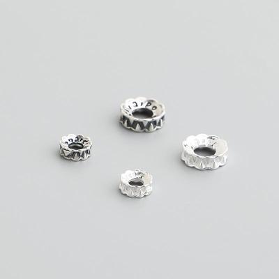 Mărgele distanțiere thailandeze din argint sterling S925 texturat pentru brățări și coliere din cristale DIY.