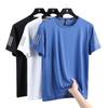 Eis-Seide Kurzarm-T-Shirt für Herren, Lockerer Schnitt, Schnelltrocknend, Dünnes Sport-T-Shirt für Jugendliche, Übergrößen Männer Halbarm-Oberteil