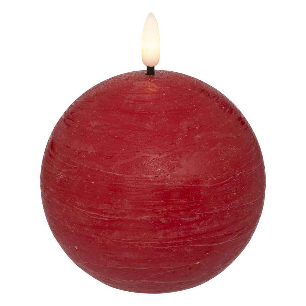 Molia Led Ball Candle Red 10Cm