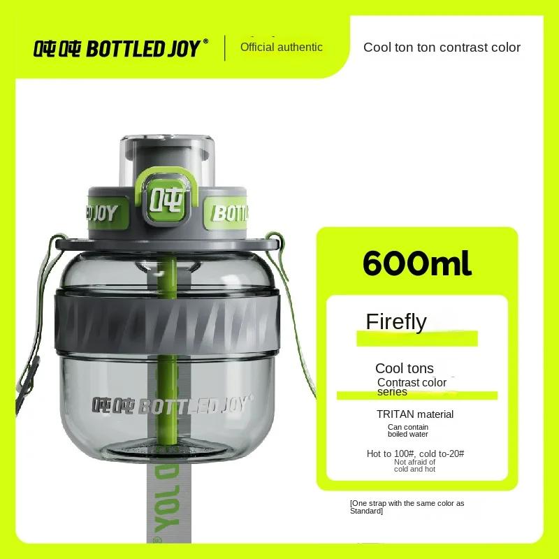 BOTTLED JOY Wang Yibo Tritan Malzeme Büyük Göbek Şişe Büyük Kapasiteli Taşınabilir Kettle Sevimli Öğrenci Çift Yaz Su Şişesi