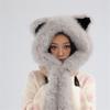 Thicken Warm Scarf Hat Lovely Foxs Ears Women Hat Outdoor Earflap Children Hat for Winter Warmth and Fashionable Look