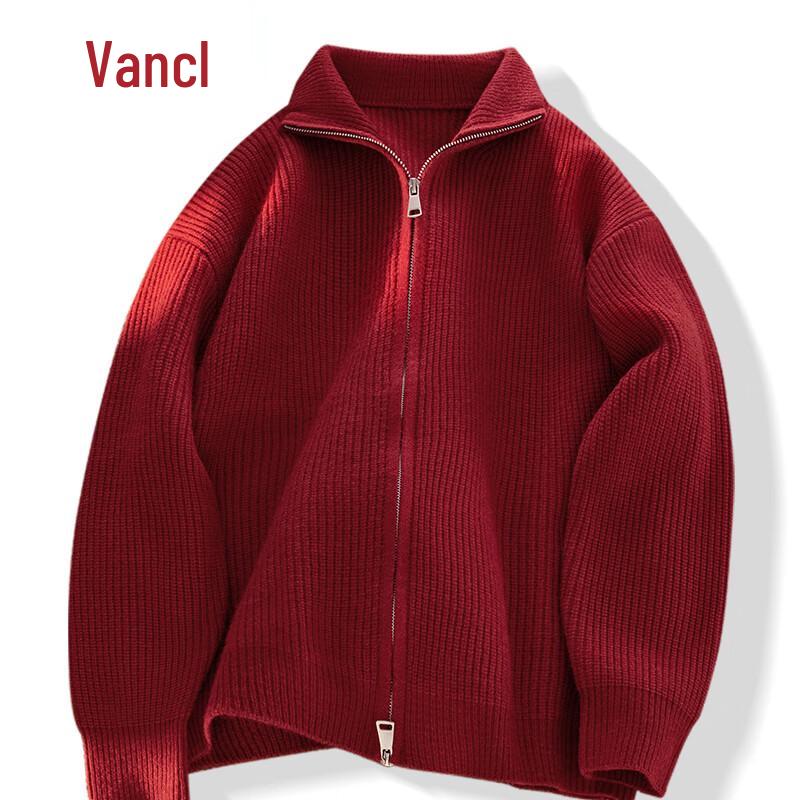 VANCL Men's Double-Zipper Knit Cardigan Sweater