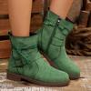 Plus Size Shoes for Women 36-43 Autumn Winter Fashion Round Toe Comfortable Buckle Strap Non-slip Platform Ankle Boots 2026