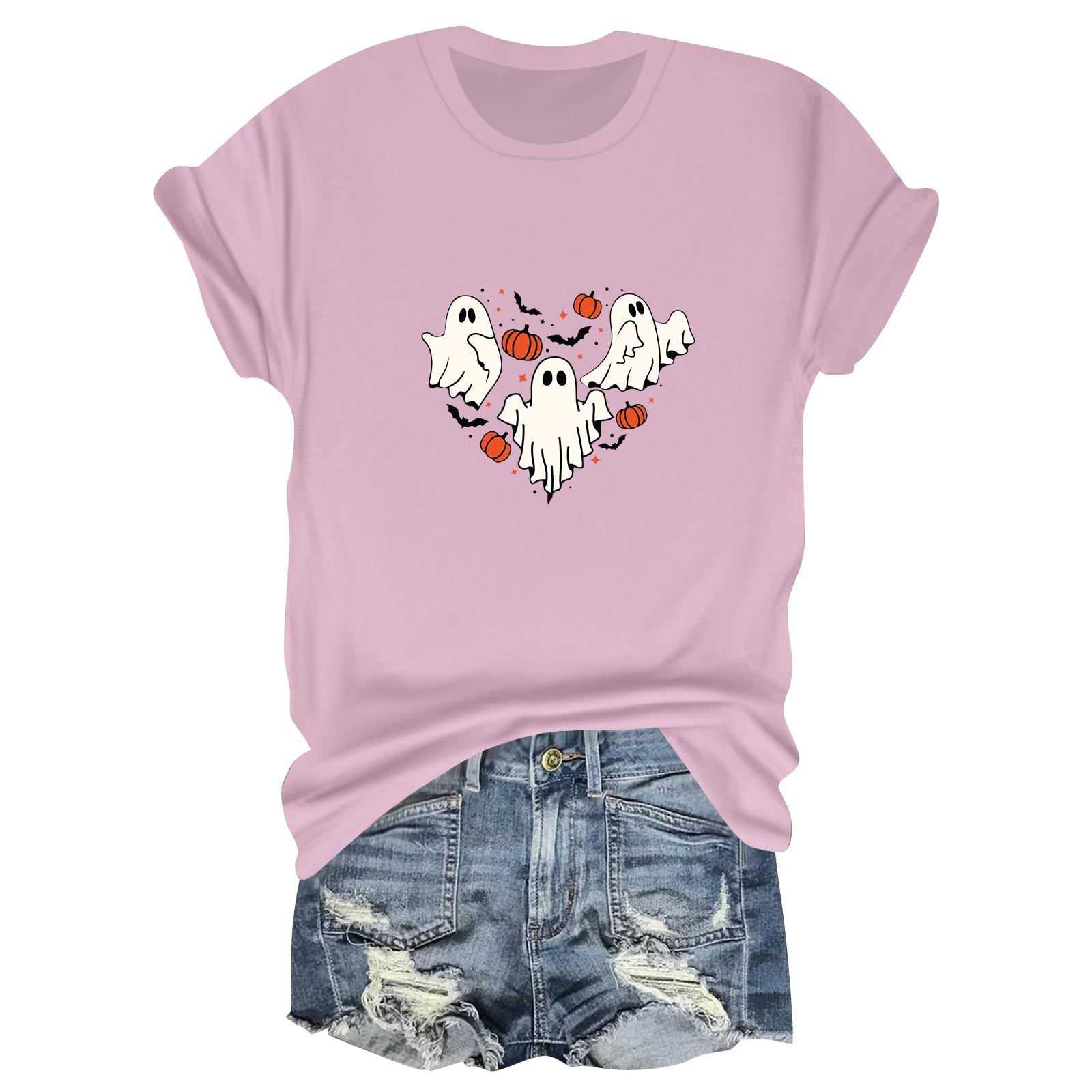 

Жіноча повсякденна футболка з принтом і круглим вирізом, пуловер з короткими рукавами XL