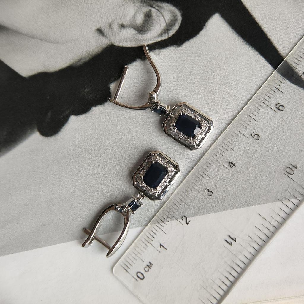 Серебряные серьги с натуральным сапфиром 2.922ct (2194774)