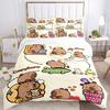 3pcs Korean Bear Anime Cartoon Bedding Set - Includes One Quilt Cover and Two Pillowcases (No Core) - Perfect for Bedroom and Guest Room Dec
