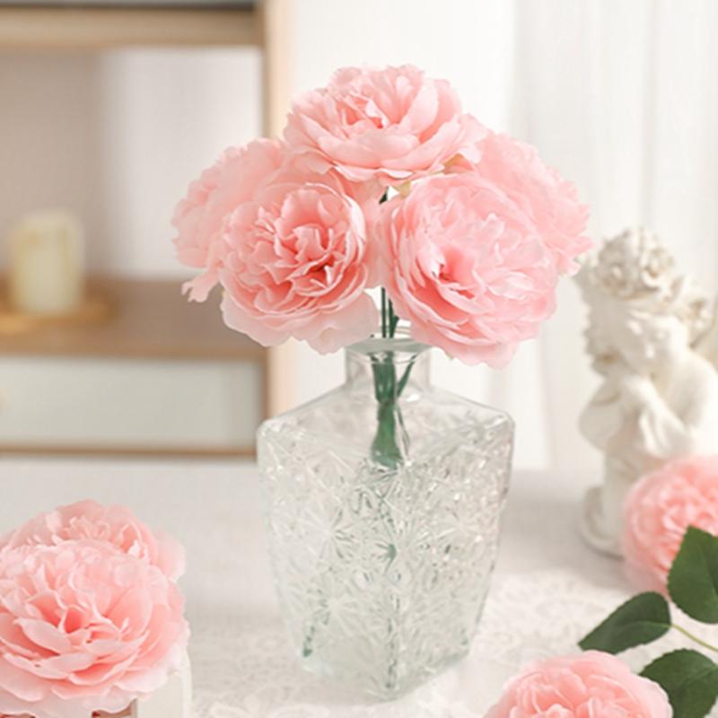 5/10 Stück Pfingstrose Künstliche Blumenstrauß 20CM Kunstblumen für Heimzimmerdeko Garten Hochzeitsdekoration DIY Vase Pflanzenornament