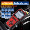 KONNWEI KW340 Car OBD2 Diagnostic Tool CAN EOBD 3in1 Engine Battery Test Read Clear Fault Code Real-Time Data O2 Inspection Tool