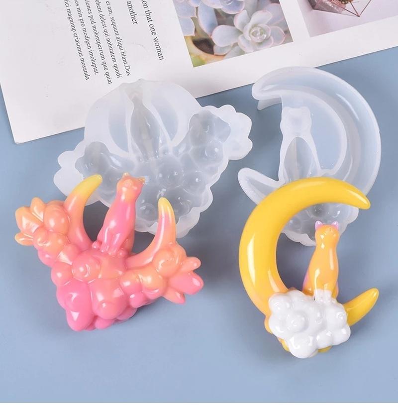 DIY UV Resin Handcraft Jewelry Molds Cat Jewelry Tools Dried Flower Resin Moulds