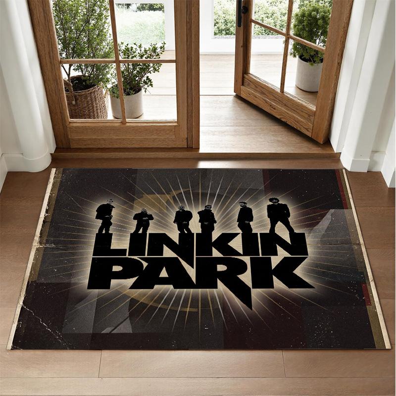 Linkin Park Design Crystal Velvet Rug Soft Decorative Mat for Bedroom Entrance