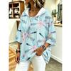 Damen Kapuzenpullover mit Dreiviertelärm, locker, Retro-Blumenmuster, lässiges Urlaubs-Top