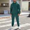 Men's And Women's Solid-color Casual Set. Men's Long-sleeved Hooded, Fleece And Thickened Sweatshirt And Pants Two-piece Set