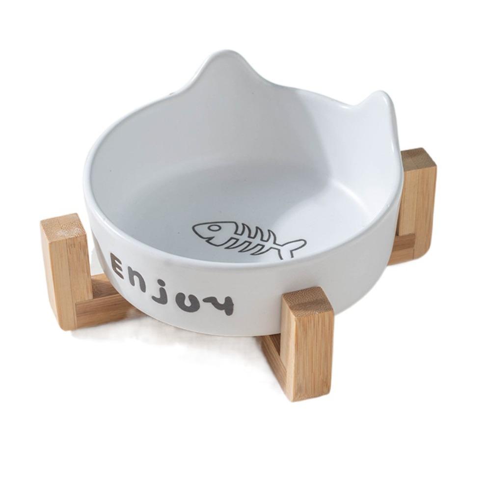 Cute Cat High Foot Bowl Prevent Tipping Dog Food Feeding Basin Pet Bowl  Neck Protection