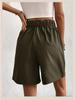 2025 Summer Elegant European & American High-Waisted Wide-Leg Women's Shorts