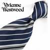 [Vivienne Westwood] Brand Necktie, Vivienne Westwood Necktie (8.5cm Width) VW133 NavySilver [Used]