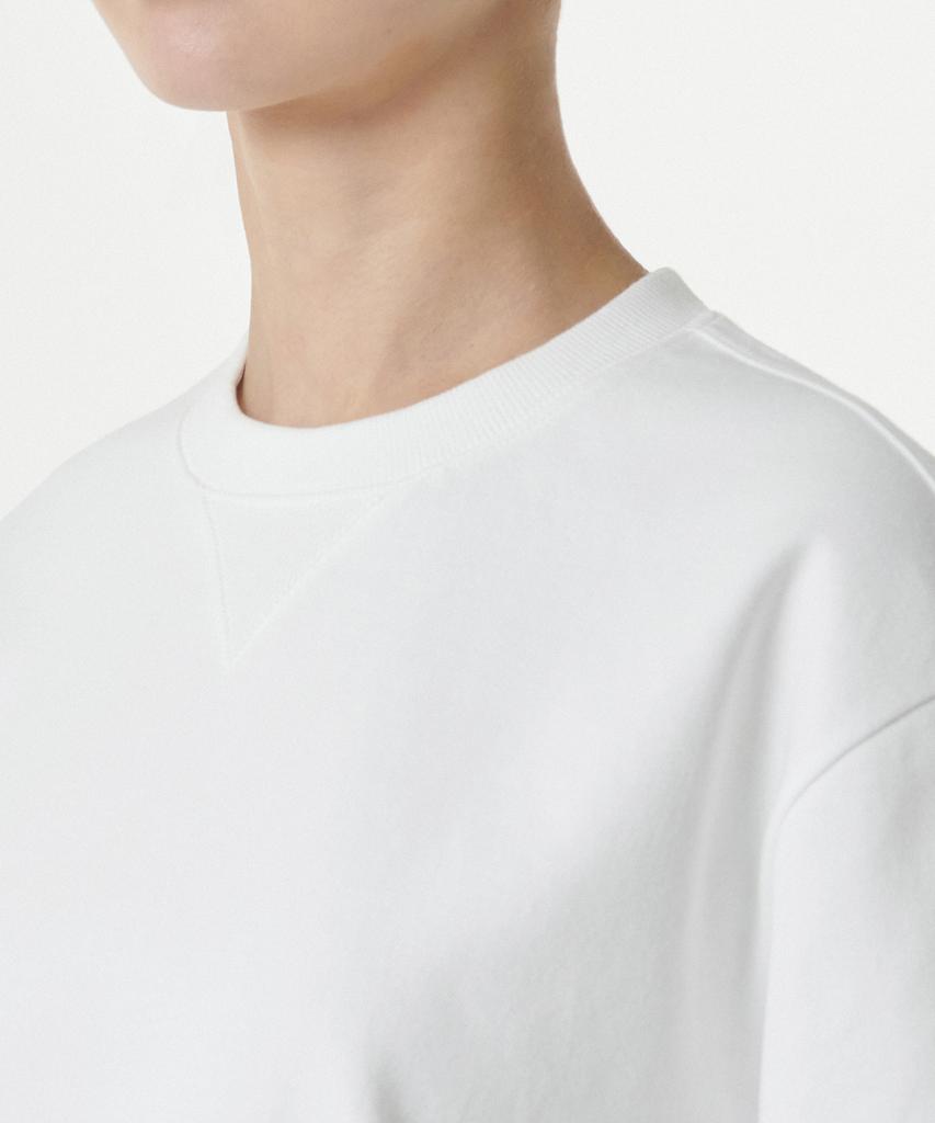 MUSINSA STANDARD WOMAN Women'S Double Knit Short Sleeve Sweatshirt [White]