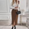 European & American Retro Corduroy Slit Skirt - Autumn/Winter 2026: Elegant Women's Commuting Style