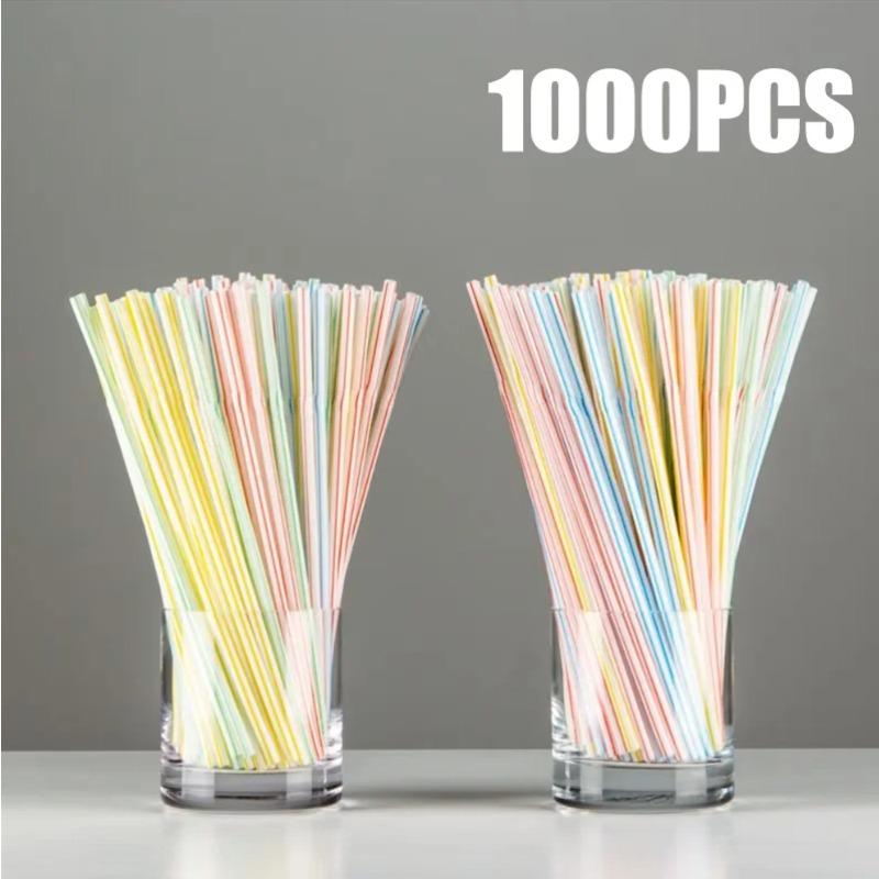 100Pcs Colorful Bendable Straw Drinking Kunststof Straw for Milk Tea Bar Party Rietjes Drinking Wedding Kitchen Beverage Straws