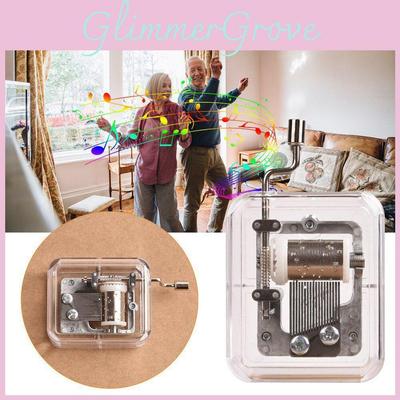Quality Transparent Hand Cranking Mini Music Box For Christmas And Special Occasions
