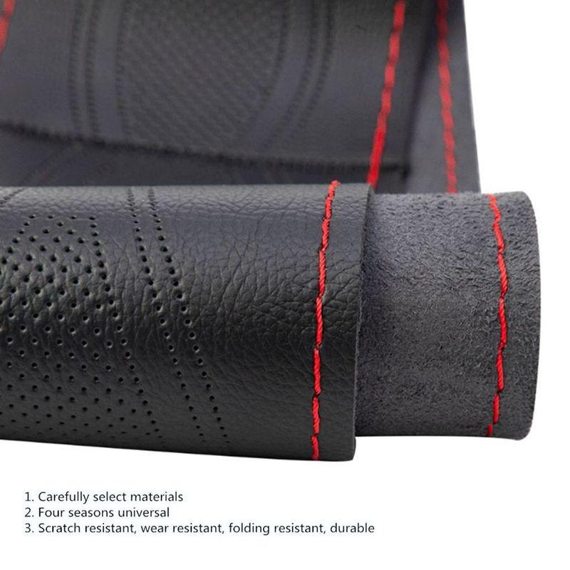 DIY Hand-sewing 38cm Car Steering Wheel Cover Fiber Leather braid Steering Wheel Cover Needle and Thread Interior Car accessorie