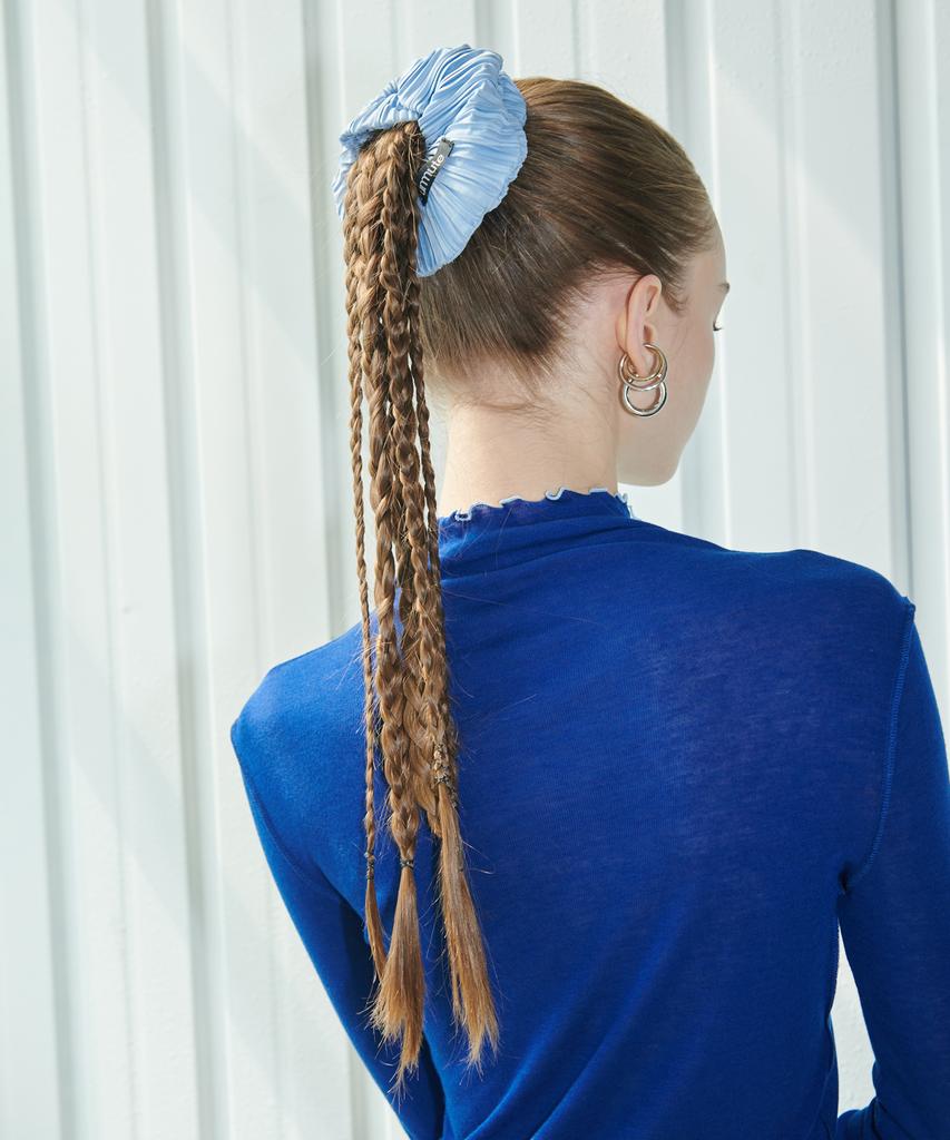 Unmute Pleated Big Scrunchie_Sky Blue