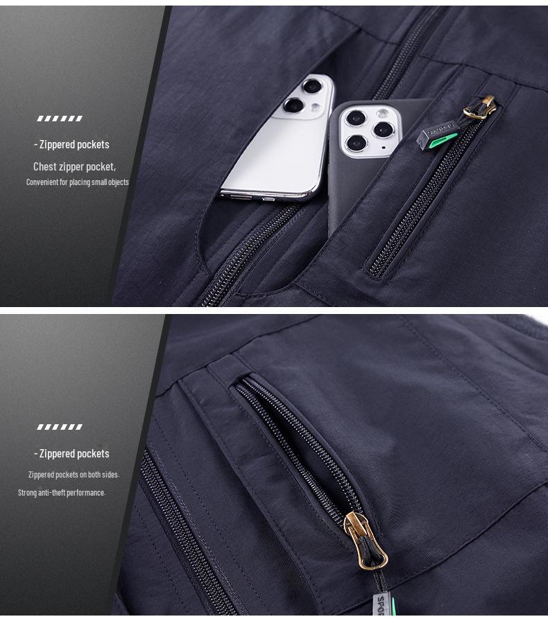 Pánská podzimní/zimní oboustranná vesta: Venkovní stojací obojek pro rybaření, fotografování a další (Model 1906)