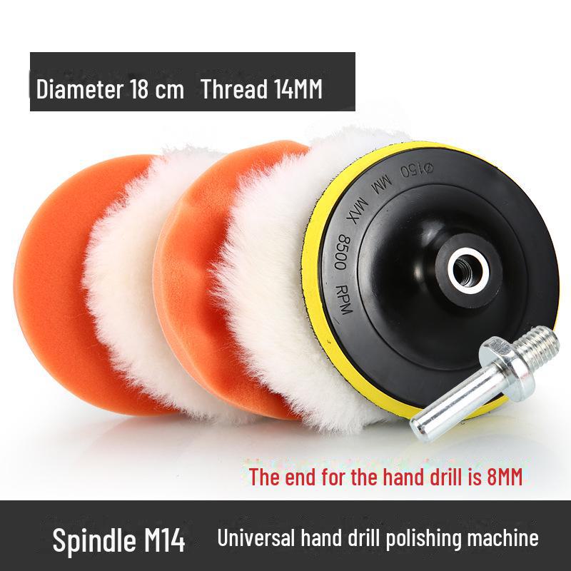 Free Shipping Car Beauty Kit: Self-Adhesive Wool & Sponge Polishing Wheels for Hand Drill