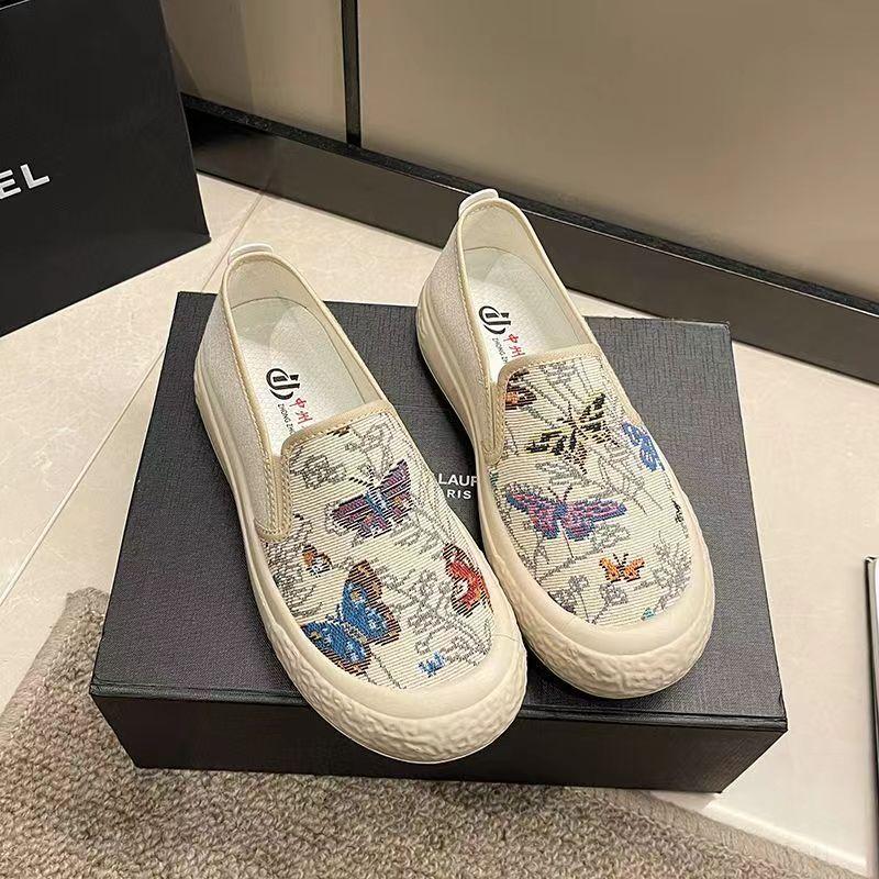 New women's canvas shoes soft sole fashion versatile fisherman shoes ethnic style hanfu shoes lazy shoes