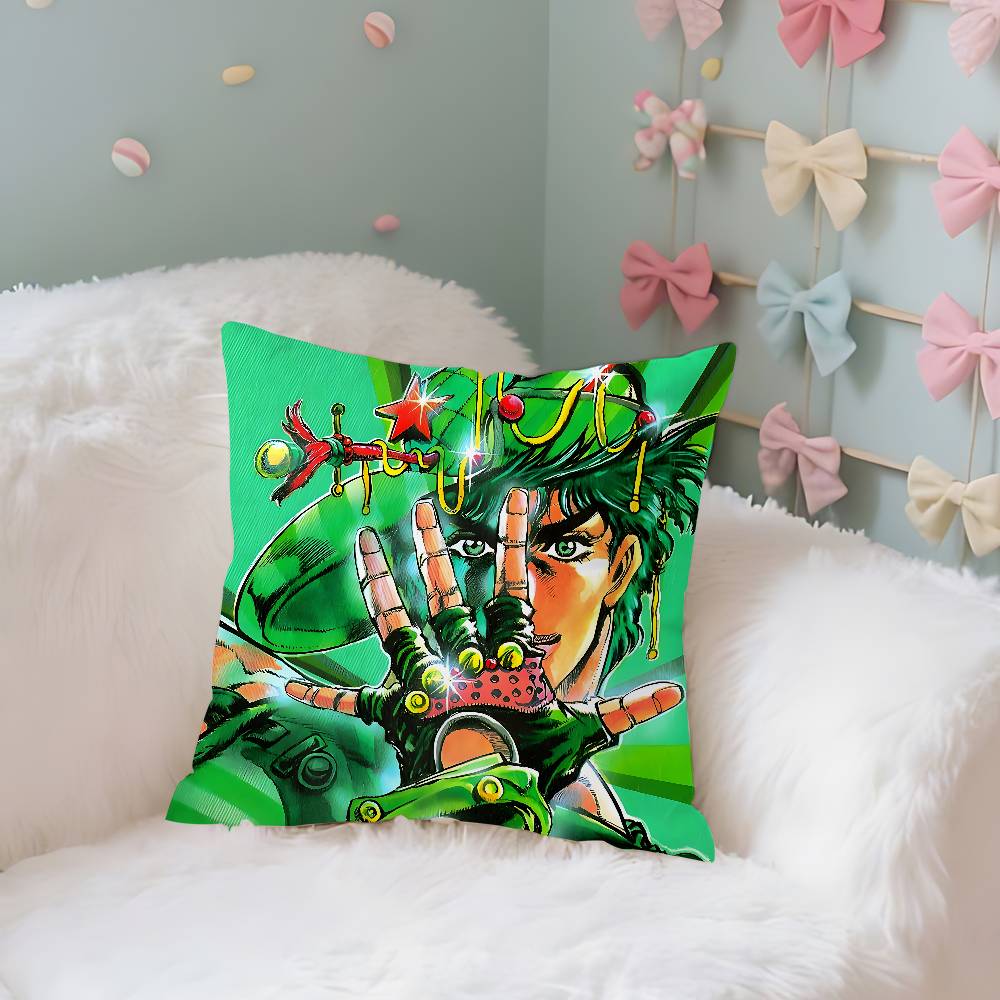 Anime J-JoJos Bizarre Adventure Pillow Case Cushion Cover Soft Cute Throw Pillow Case For Sofa Pillowcase Polyester With Zipper