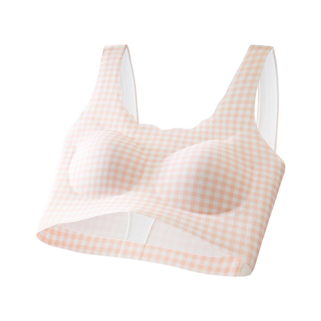 Sweet Girl Seamless Underwear Development Period Middle and High School Students Fixed Cup Upper Support Gathering Comfortable Steel Ring Bra