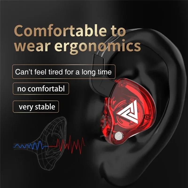 QKZ AK6 Wired Earphones 3.5mm In-Ear HiFi Bass Headphones with Mic Noise Cancelling Sport Gaming Headset for Phone PC Laptop