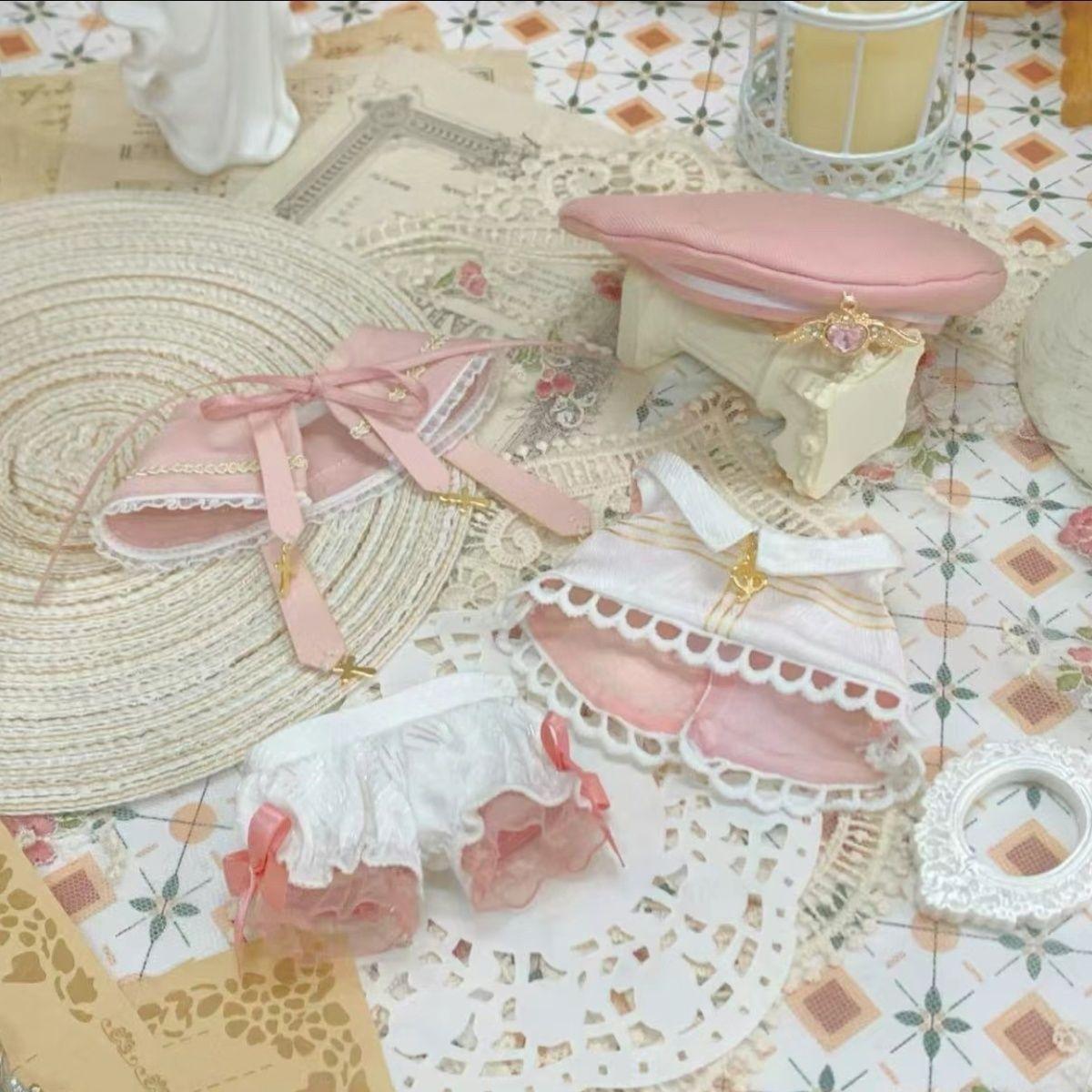 

4Pcs/Set Cute Doll Clothes Outfit For 10Cm Cotton Dolls Coat Cape Doll Outfit Dress Up Diy Toy Sets For 10Cm Plush Doll Accessories only clothes