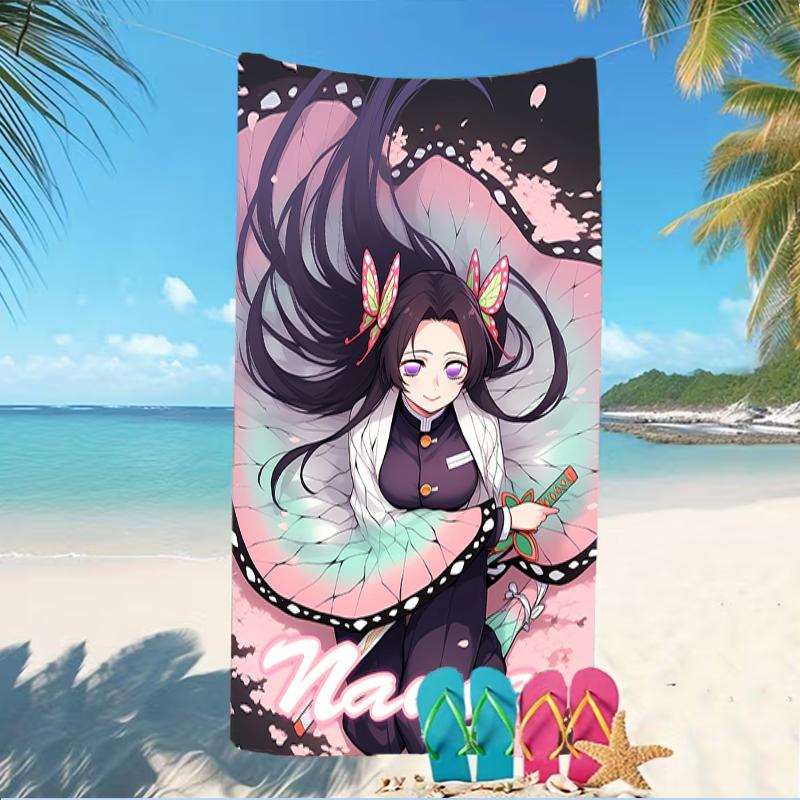 Customizable Personalized Beach Towels Demon Slayer Character Theme Themed designs.Suitable for the Beach, Yoga, Sports;ideal As Beach Accessories