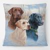 European Great Hunting Dogs Drahthaars Black Labrador Dog Poster Animals Painting Cushion Covers Decorative Pillowcase For Sofa