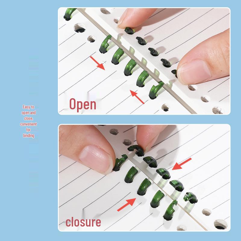Colored 5-Hole Detachable Binder Strips with Large Ring Clips for DIY