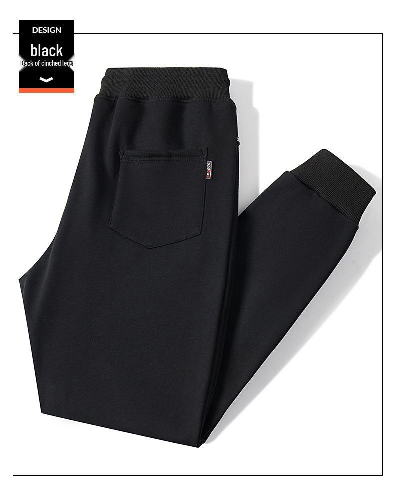 Men's Plus Size Fleece-Lined Winter Sports Sweatpants with Zip Pockets