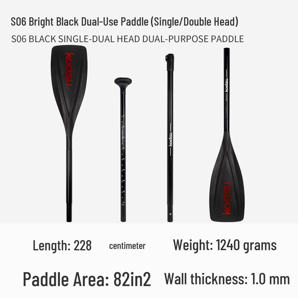 KOETSU Surf Paddleboard Dual-Use Aluminum Paddle: Single/Double Head Kayak & Paddleboard Paddle