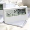Silent LED Digital Clock with Weather, Temperature & Humidity Display - Battery-Powered Desk Alarm Clock for Home or Office