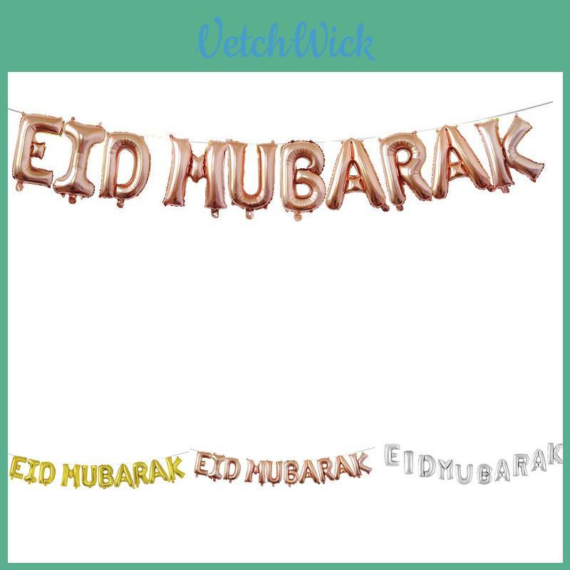 Stunning Eid Mubarak Foil Balloon Banner Party Decor For Muslim Ramadan Celebrations