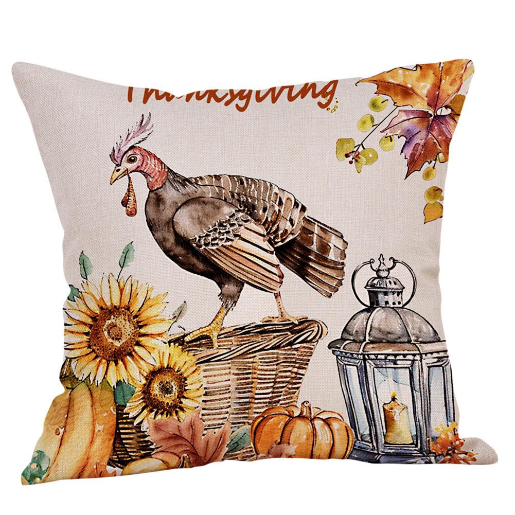 Cartoon Turkey Pattern Throw Pillow Covers With Digital Printing Of Short Plush Fabric Car-Shaped Sofa Cushion Office Home Decor