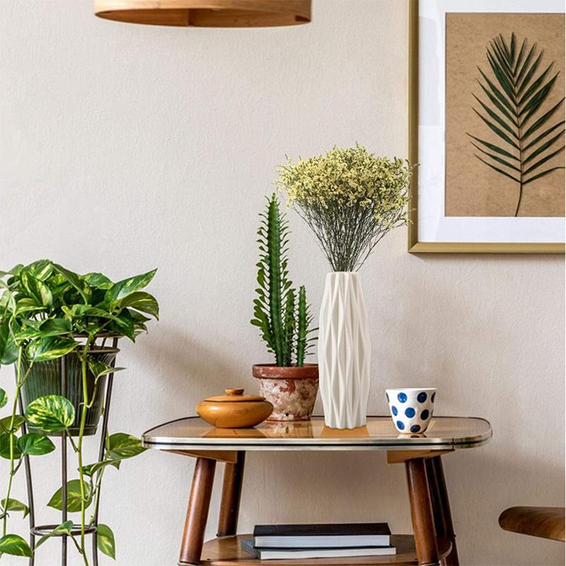 Moderne Vase Hvit Rosa Blå Plast Vase Blomsterkurv Blomsterkrukke Nordisk bohemsk stil Hjemmeinnredning Ornament Blomsteroppsats