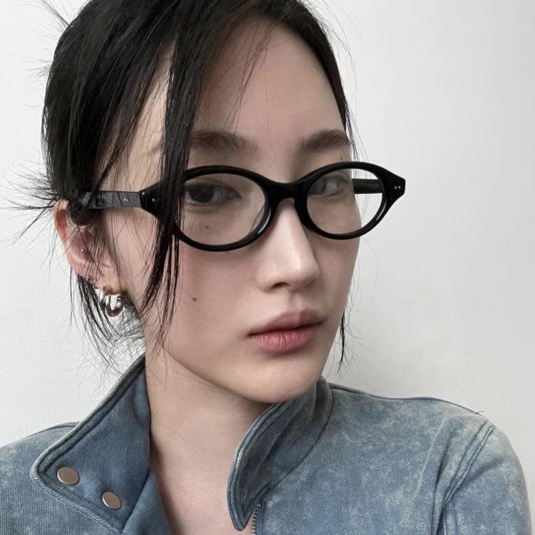 Fashion  Vintage Oval Frame Glasses Retro Eyewear Brand Shades Computer Reading Eyeglasses Anti-Blue Light Glasses Decoration