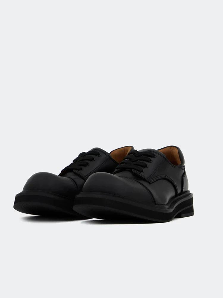 

2025 Лоферы на платформе со шнуровкой и круглым носком: Маленькие, универсальные кожаные туфли на толстой подошве 8,5 см 37