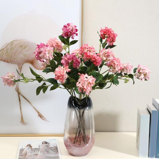 3 Branch Artificial Flower Bouquet with 3-Head Blooms Realistic Faux Silk Flower Bouquet with Stem for Wedding Party Home Office Decor
