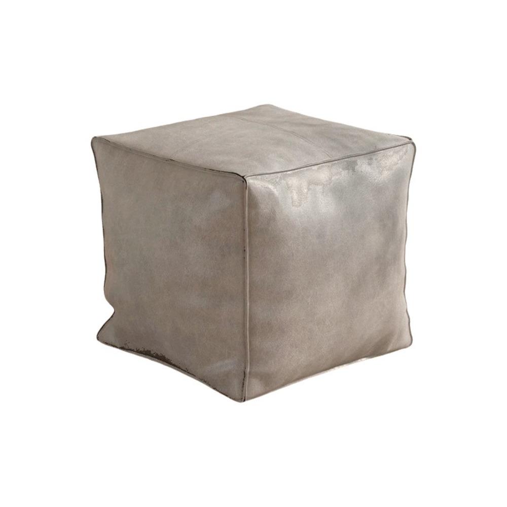 

Waterproof PU Leather Ottoman Large Capacity Moroccan Pouf Unstuffed Cushion Cover Home серый