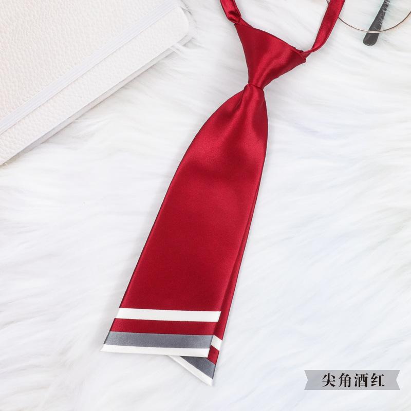 Korean Version Of Professional Sharp Corner Gray Small Tie Japanese Bow Tie Flower Ribbon Bow Student Business Women'S Tie
