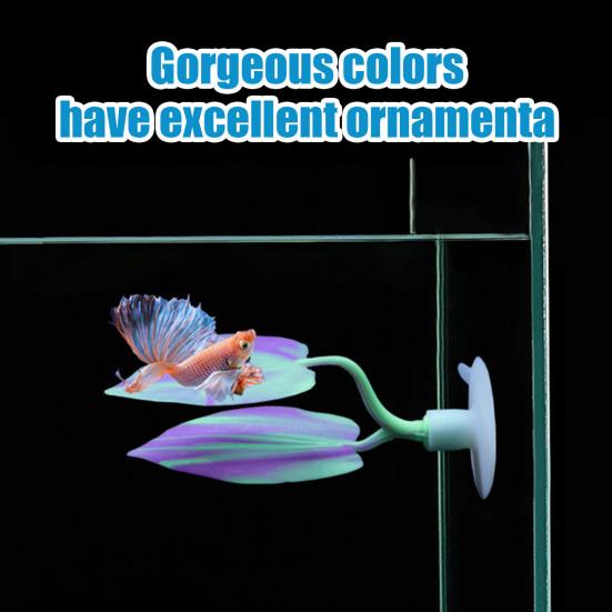 Fish Tank Leaf with Suction Cup Eco-friendly Vibrant Color Simple Installation Small Fish