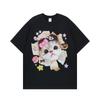Funny Kitten Puppy Cartoon Women T-shirt Top Harajuku Streetwear Y2k Fashion Kawaii Clothes Cute Graphic Printed Unisex T Shirt