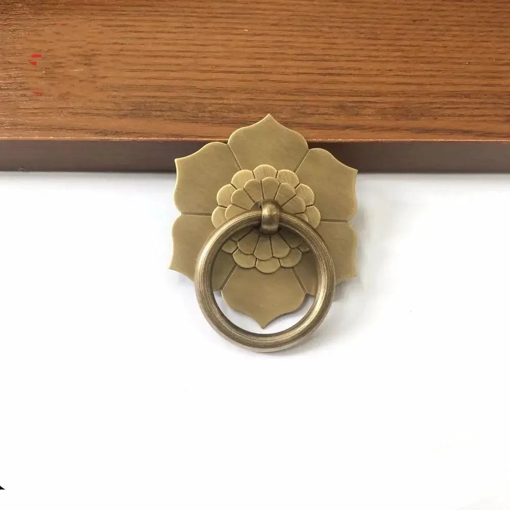 Bouton de Tiroir de Meuble/Porte en Bronze/Laiton Ancien Poignée Anneau Pendante d'Armoire Commode Crochet de Murale Quincaillerie de Meuble