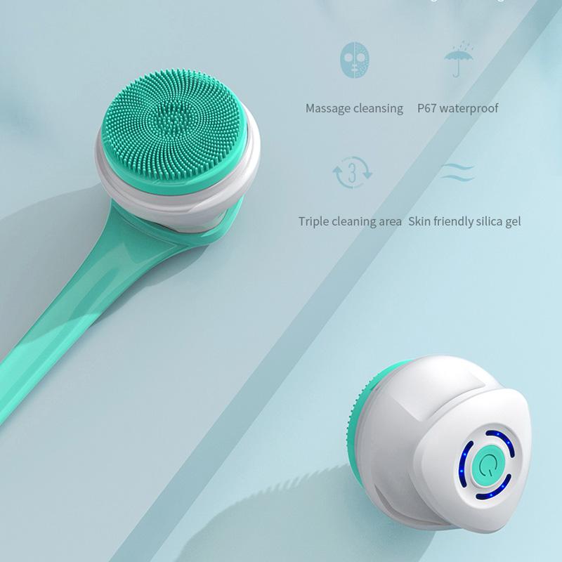 Rechargeable Electric Body Shower Brush - 5 Rotating Shower Brush Heads for Deep Cleansing and Exfoliation